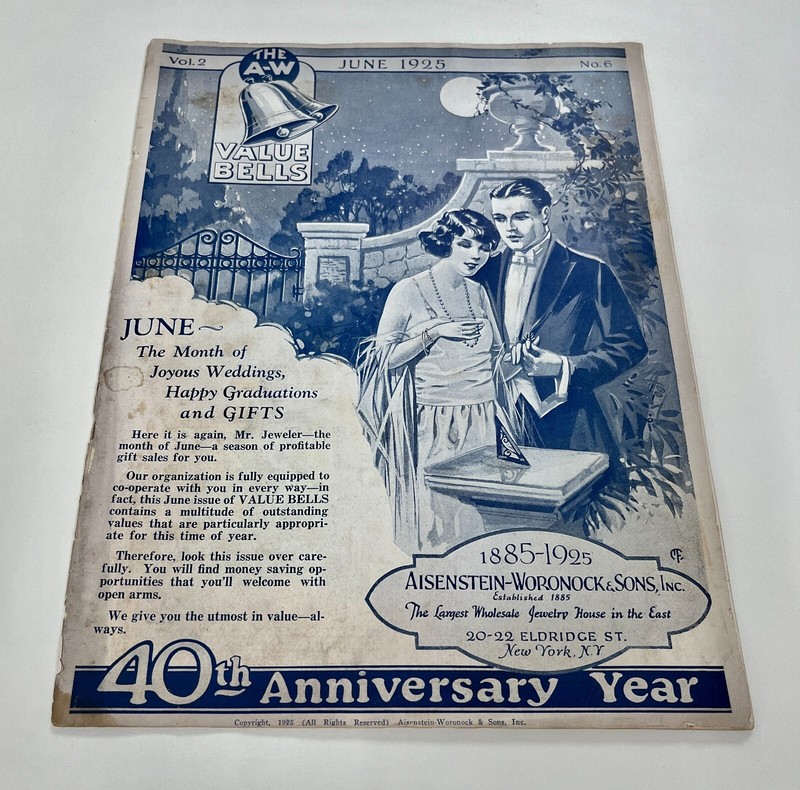 Aisenstein-Woronock & Sons Jewelers 40th Anniversary Catalog 1925