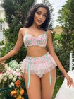 Women's Cute Ballet Skirt Bra Thong Lingerie Set Sexy Underwear Pink Small Size — photo 6