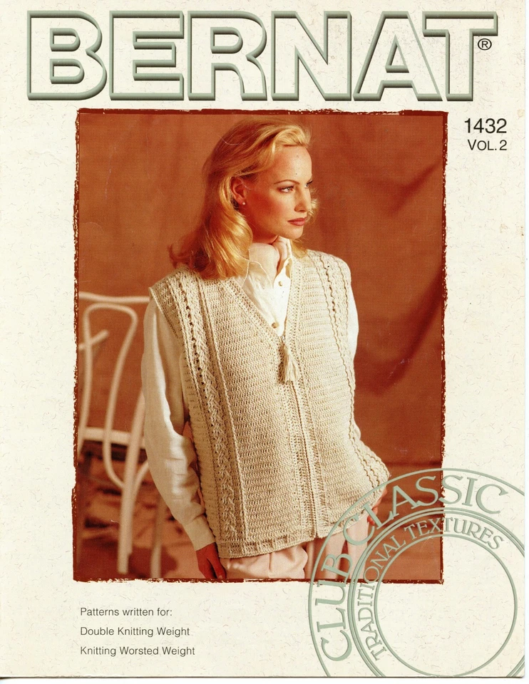 Bernat Crochet Pattern Booklet #1432 Vol 2  2 Classic Vests to Crochet for Women - Image 3 of 4