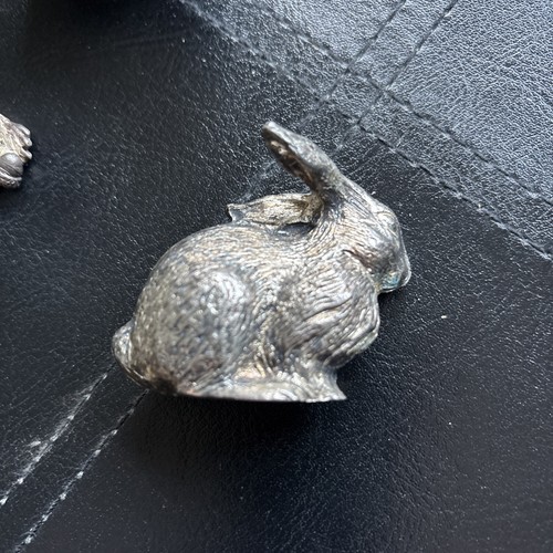 Pewter Hare/Rabbit 2” , Squirrel & Cat Cast Metal- Solid- Miniatures Pre Owned - Picture 4 of 9