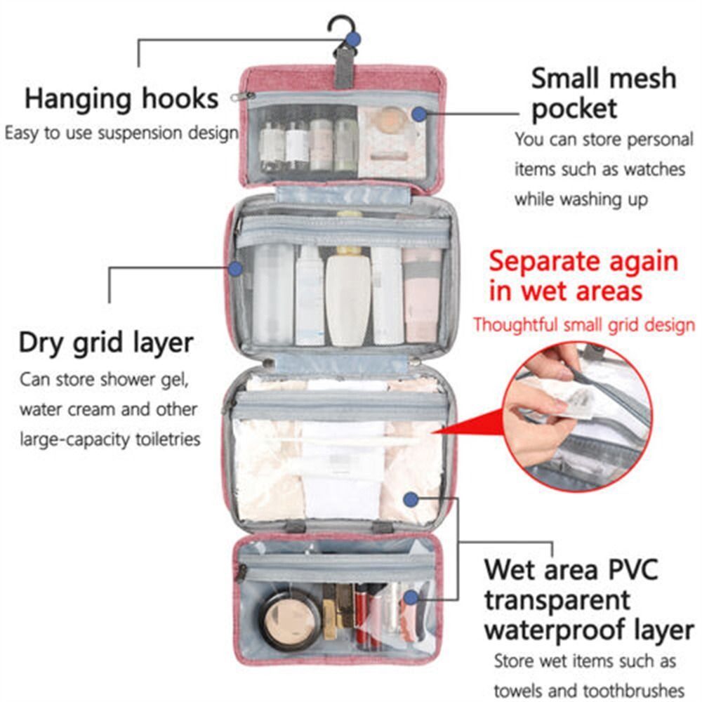 Travel Bags Makeup Organizer Toiletries Container Toiletry Bag Cosmetic ...