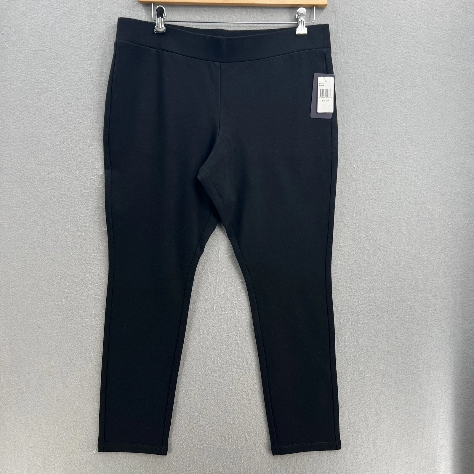 NYDJ Pants Womens Petite 16P Black Pull-on Career Slimming Leggings Elastic Wais