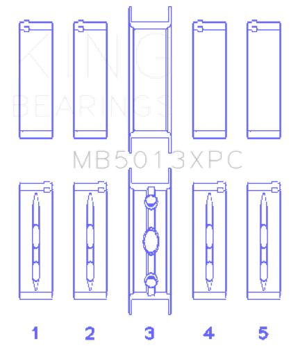 For King MB5013XPC Performance Main Bearing Set For Chevy LS1/LS2/LS6 - Picture 2 of 8