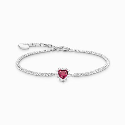 THOMAS SABO Armband 925 Silber Herz Rot 16-19cm A2188-013-10-L19V