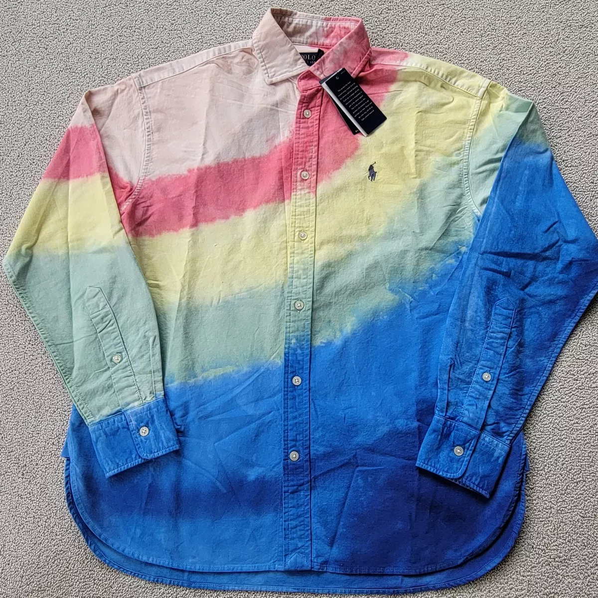 Tie dye polo button down best sale