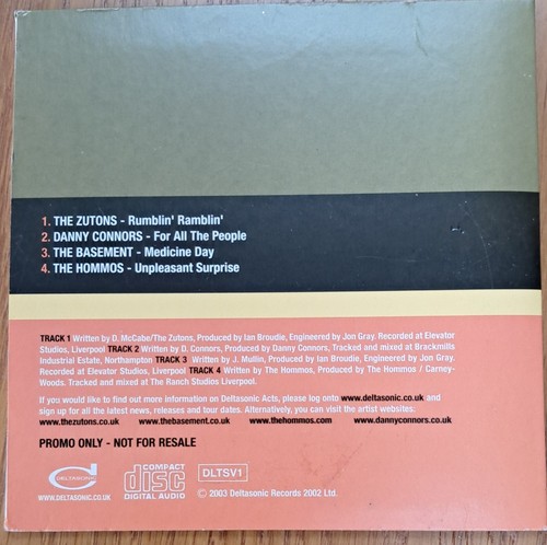 THE ZUTONS/Danny Connors/Basement/Hommos 4 Track PROMO CD Card Sleeve DELTASONIC - Picture 2 of 2