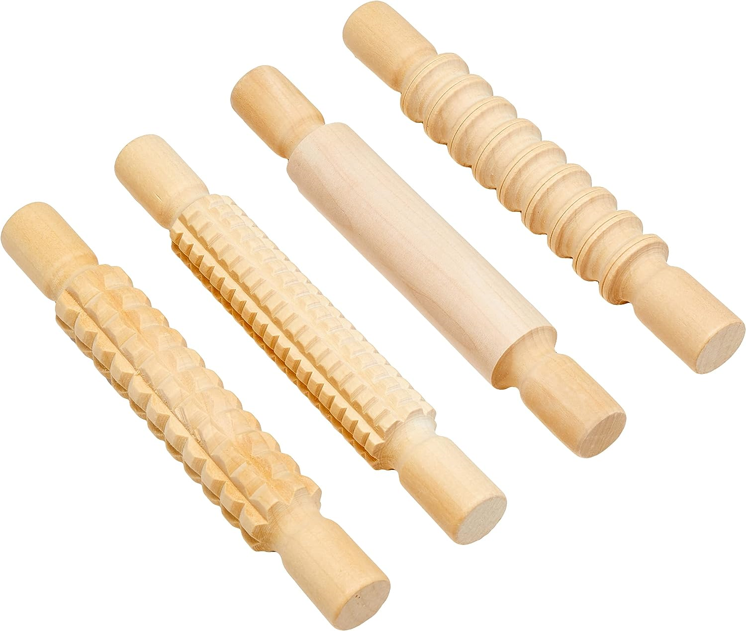 Creation Station Textured Wooden Rolling Pins