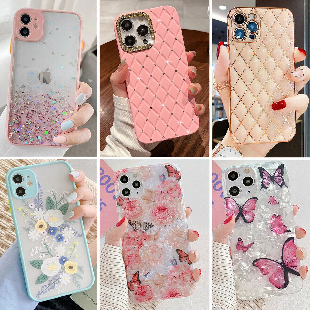 Cute Pink Heart Leopard Print Soft Wristband Phone Case Cover for iPhone 14,  13, 12, 11 Pro Max, 7, 8 Plus, X, XS, XR