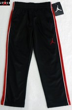NWT JORDAN Boys Black Athletic Pants with Red White Size 4/X-SMALL NEW