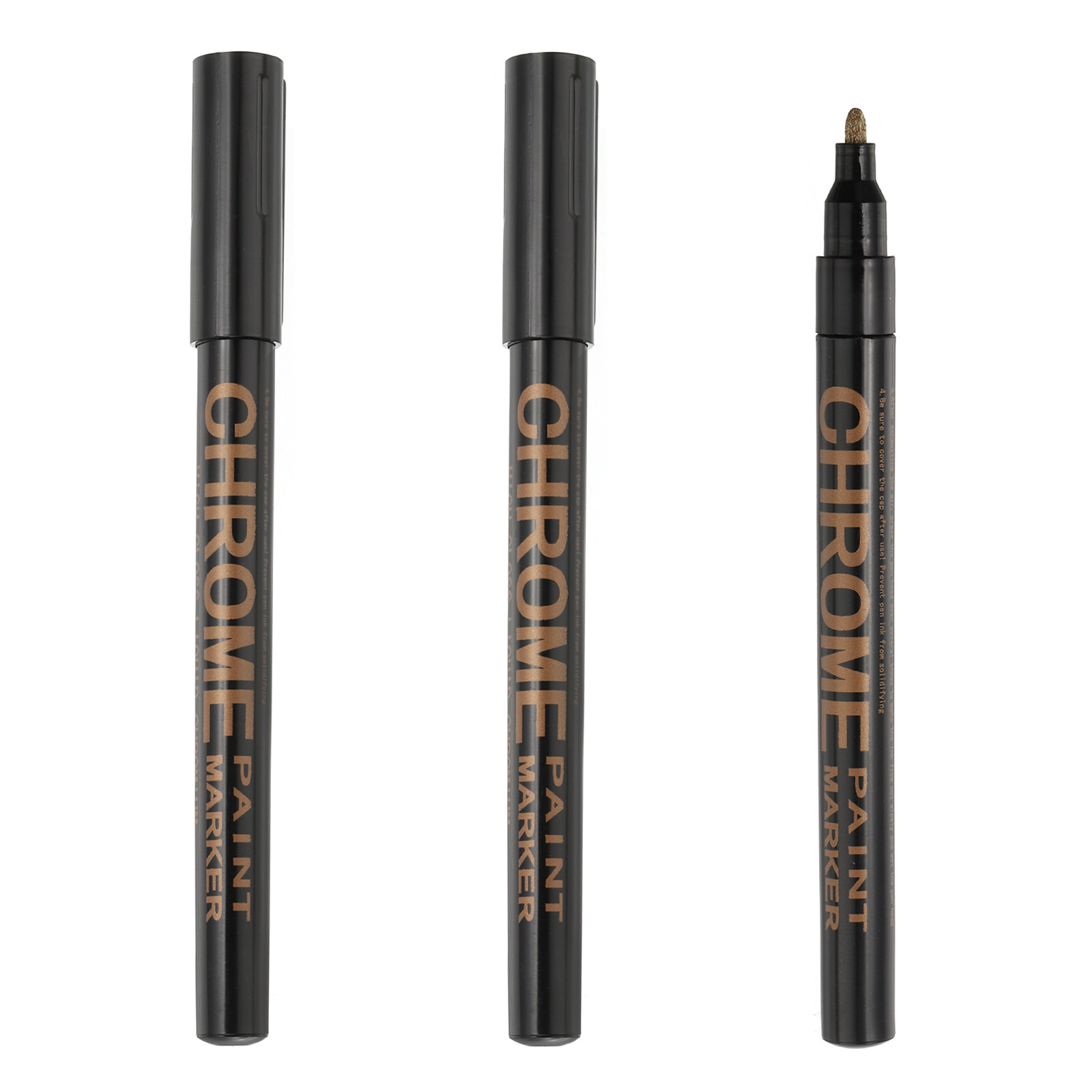 Chrome Markers, 3Pcs Liquid Chrome Pens with 1mm Fine Tip, Copper-image