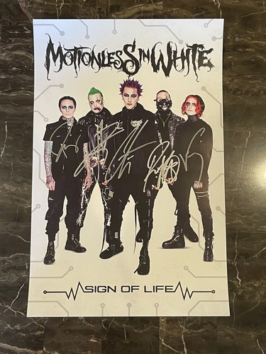 MOTIONLESS IN WHITE ~ AUTOGRAPHED 11x17 VIP Poster 2024 Tour 🎸 🎤 🔥