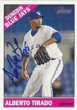 ALBERTO TIRADO DUNEDIN BLUE JAYS SIGNED 2015 TOPPS HERITAGE MINOR LEAGUE CARD