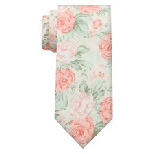 Floral Ties for Men Mens Floral Tie Cotton Neck Tie Skinny Necktie Pink Flower