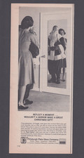 1963 Print Ad Pittsburgh Plate Glass Company Christmas Santa Claus Reflection