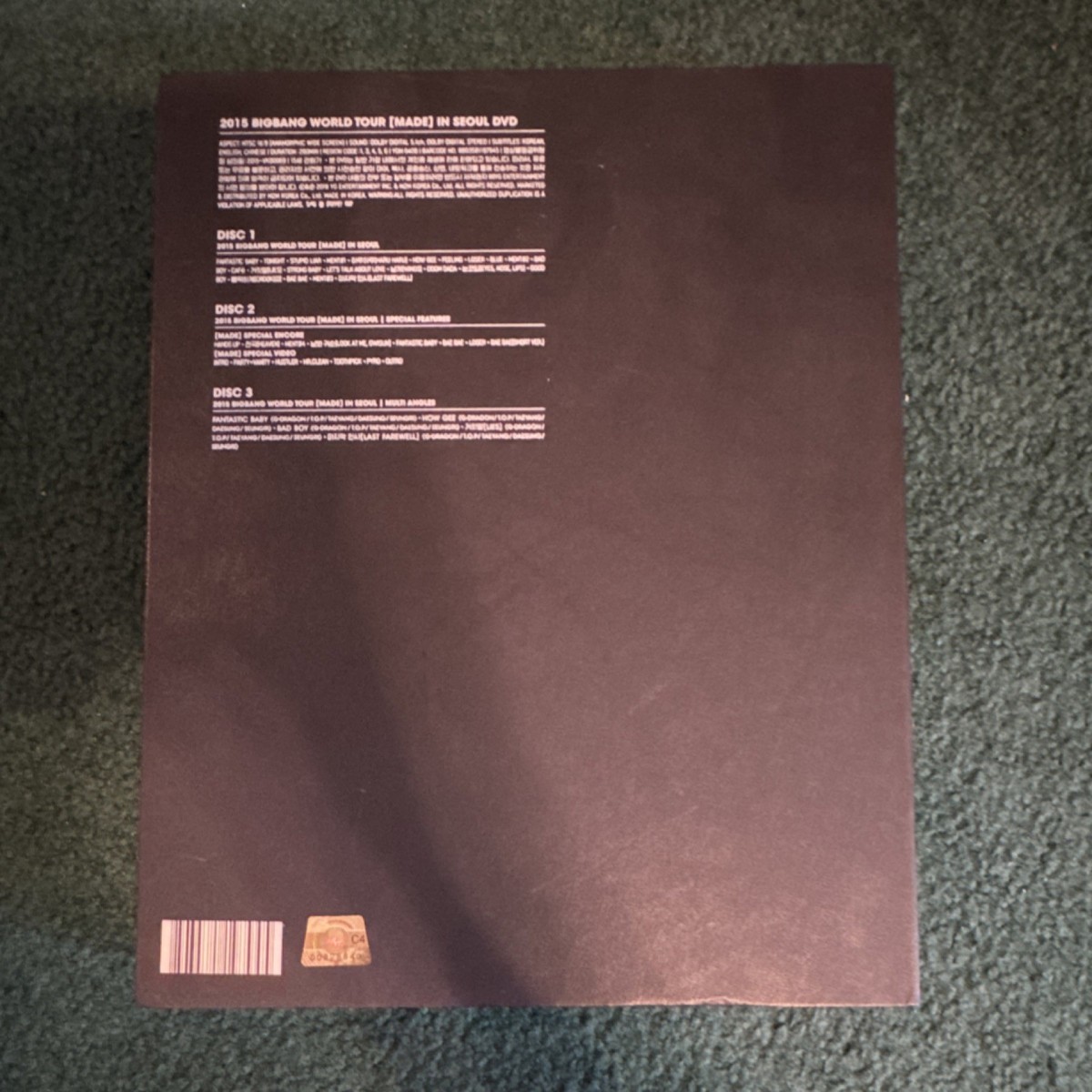 BigBang 2015 World Tour [MADE] in Seoul DVD Box Set Music Concert