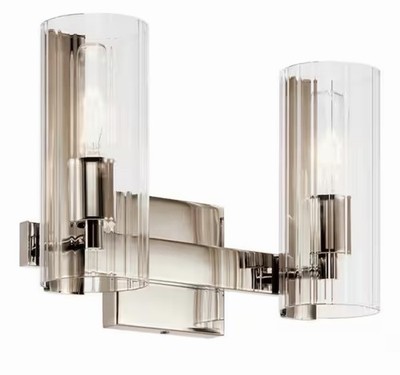 Kichler Jemsa 55167PN 2-Light Vanity Light Polished Nickel