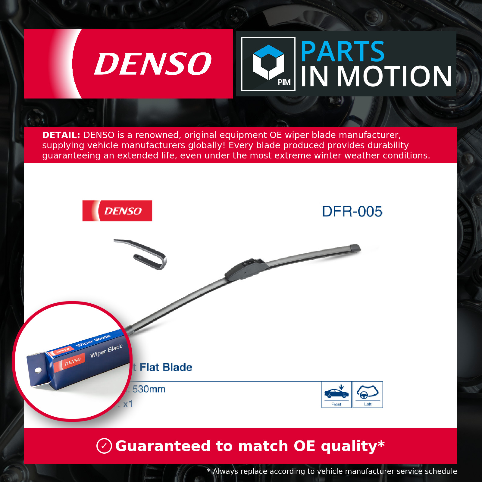 Wiper Blade fits BMW Front Drivers Side/Right Windscreen Denso Quality New - Image 9
