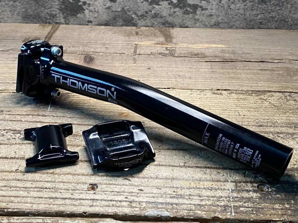 Tija de sillín de aluminio THOMSON Elite 250 mm Φ27,2 mm retroceso 16 mm negra altamente rígida Foto 2 de 4