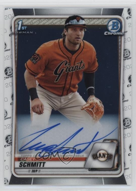 2020 Bowman Draft Chrome Draft Picks Auto Casey Schmitt #CDA-CS Auto 0co5