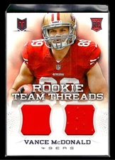 Vance McDonald 2013 Panini Momentum #30 Rookie Team Threads Combo Material #/399