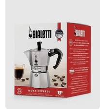 Bialetti Moka Express 3 tazas estufa cafetera espresso aluminio plata/negro 130 ml