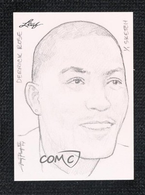 2014 Leaf Best of Basketball 1/1 Jay Pangan III Derrick Rose Auto Sketch 2d0
