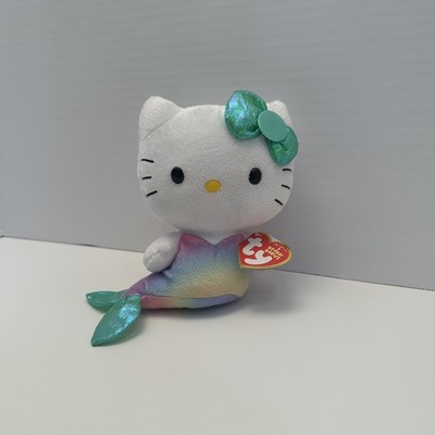 2013 TY Beanie Baby Hello Kitty Green Rainbow Mermaid Plush 6 
