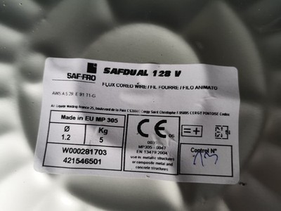 1,2 mm Flussmittel Fülldraht Schweißdraht 3 x 5 kg 15 kg Gesamt Safro Safdual 128 V