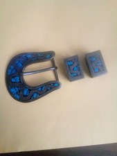 Genuine antique Aztec solid sterling silver belt buckle Mexico 