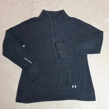 Under Armour Sweater Womens Medium Dark Gray 1/4 Zip Semi Fitted Tech Fleece
