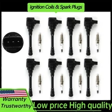 For 2017-2020 Nissan Titan 5.6L V8 8PCS Ignition Coil & Spark Plug FU812 UF813