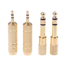 4 Pcs Stereo Audio Adapter Plated Headphone Cable Earphone Converter Adaptor