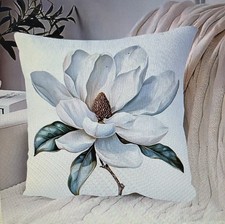 Set Of 2 Magnolia Throw Pillow Covers Polyester Zip Closure 18x 18 Double Sided