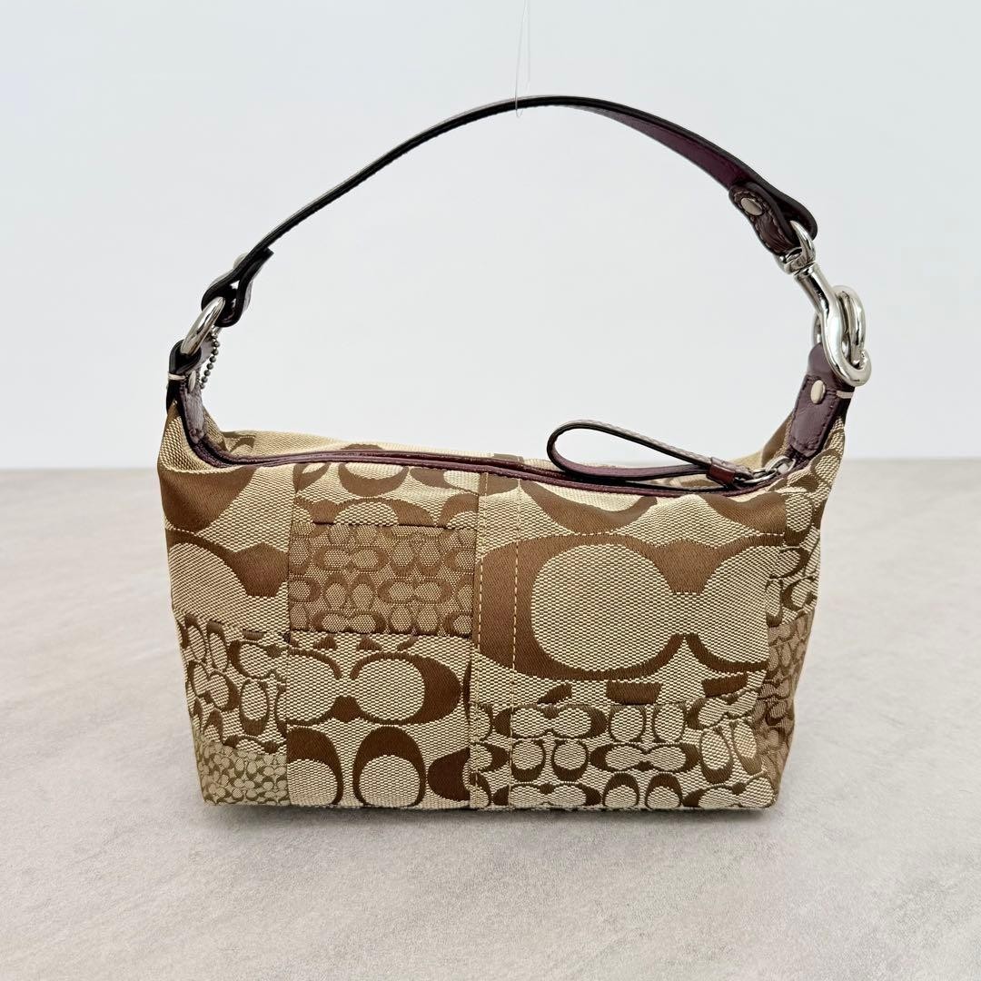 COACH handbag accessory pouch patchwork signature - image 3