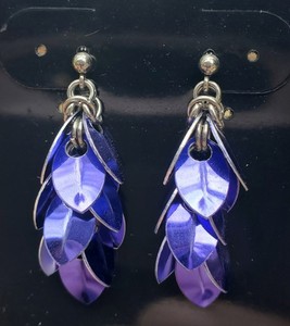 Purple, Petite Scale Earrings