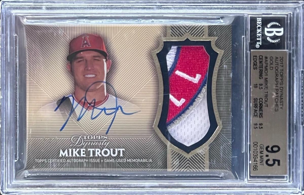 Topps Mike Trout Autographed Baseball Sports Trading Cards for