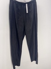 Alfred Dunner black denim slacks size 12 convenient elastic waist stretch NWT