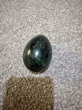 Vintage 1970s Italian Green Marble Egg 2.5" Collectible Stone Egg