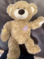 Build A Bear Workshop 16" CHAMP Purple Heart Patchwork Pluszowy niedźwiedź Wycofany