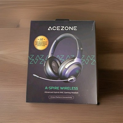 Acezone A-Spire Wireless Gaming Headset Noise Cancellation Flip-to-Mute Mic Blu 