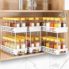 Pull Out Spice Rack Organizer for Cabinet, 3 Packs Slide Out Spice Racks Organiz