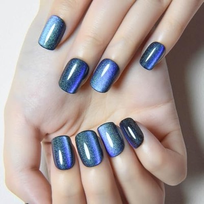  Teal Blue Cat Eye Extra 30 Ounce (Pack of 1) 30Pcs-Short Square-Teal-0825