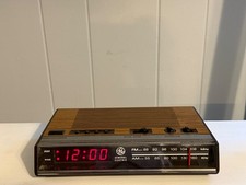 Vintage GE AM/FM Alarm Clock Radio 7-4624 Woodgrain TESTED Working FAST SHIP   