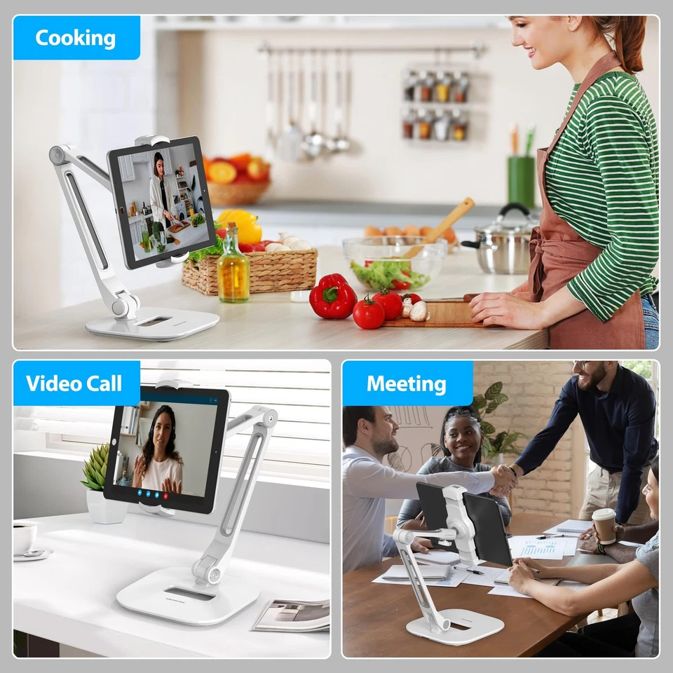 iPad Stand Holder, Multi-Angle Adjustable Tablet Stand, 360° Swivel Tablets S... - Image 2 of 4