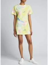 Alice + Olivia S Garner T Shirt Dress Boxy Tie Dye Beach Coastal Mini Coverup