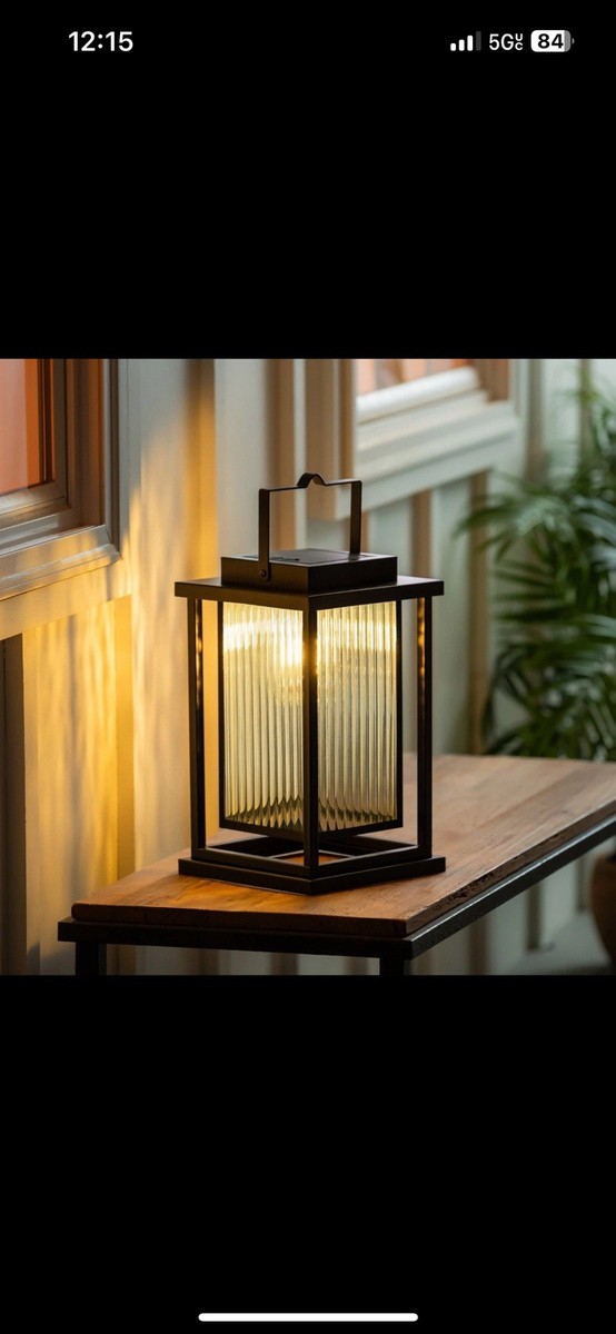 Evergreen Solar LED Revere Lantern USB-C Rechargeable Outdoor