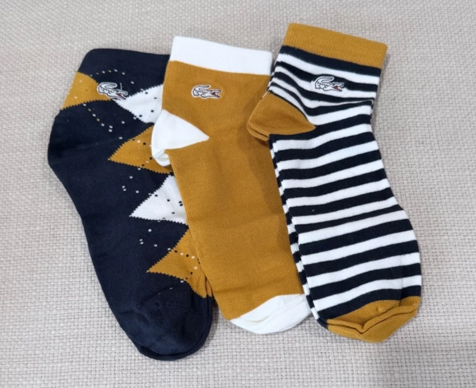 Lacoste Women Cotton Ankle Socks - Set of 3 - One Size