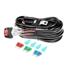 LED Light Bar Wiring Harness Kit Motorcycle Handlebar 7/8" Push Button Mode 1