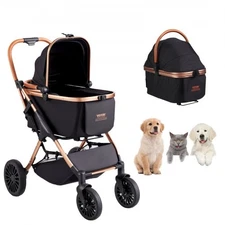 VEVOR Pet Stroller,4 Wheels Dog Stroller Rotate with Brakes,66 lbs Weight Capaci