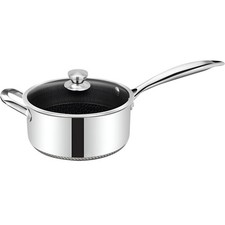 Cheffinger Casserole 24cm Antiadhésif Revêtement Nid d’Abeille avec Couvercle